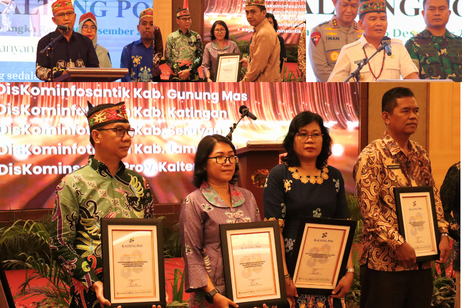 Pemkab Katingan Hadiri dan Terima Penghargaan pada Syukuran HUT ke-32 Kalteng Pos Tahun 2025