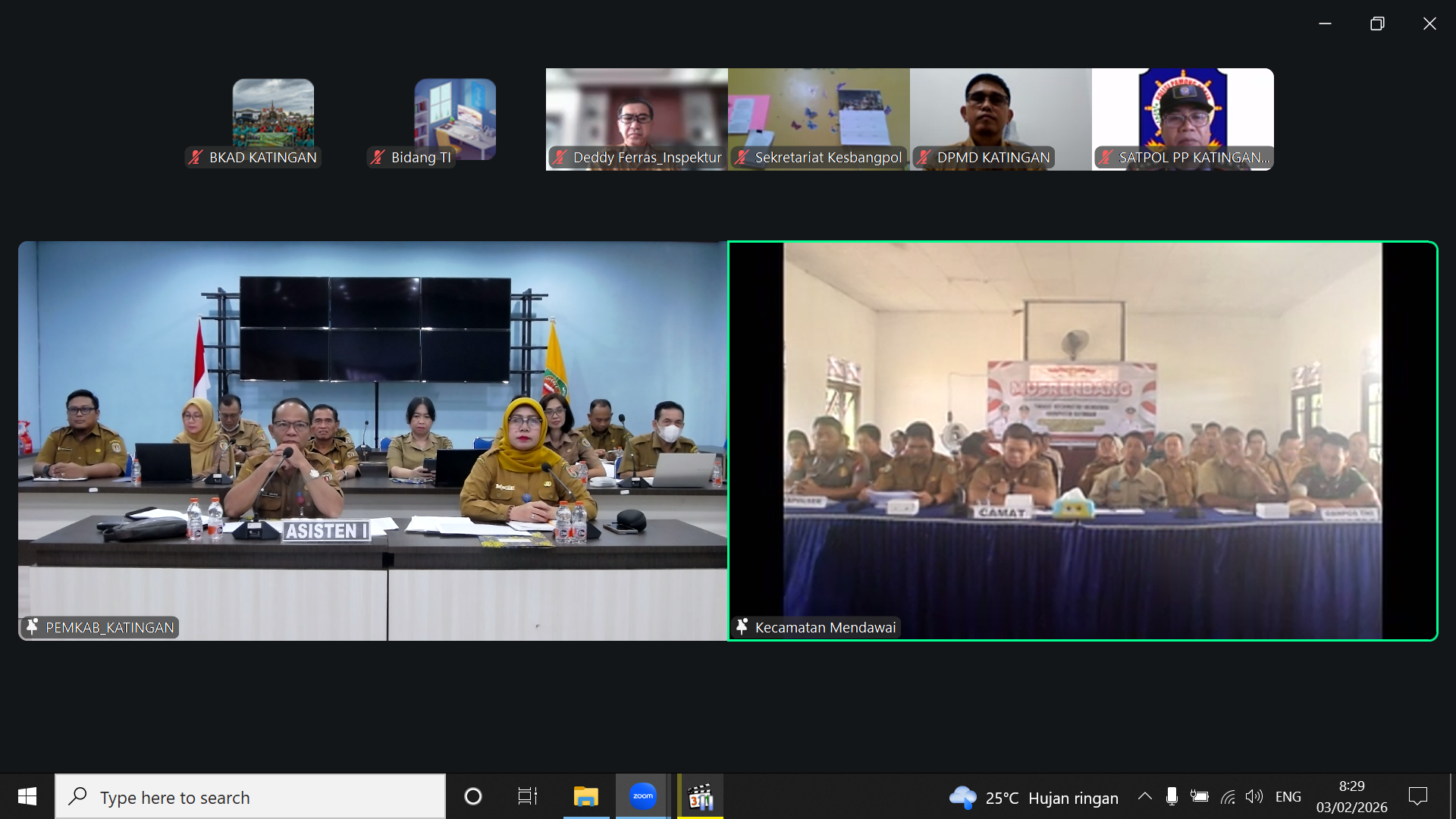 Pemkab Katingan Gelar Musrenbang RKPD Kecamatan Mendawai Tahun 2026 Secara Daring