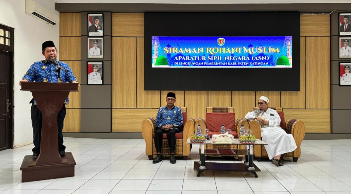 BUPATI KATINGAN HADIRI SIRAMAN ROHANI MUSLIM ASN LINGKUP PEMERINTAH KABUPATEN KATINGAN