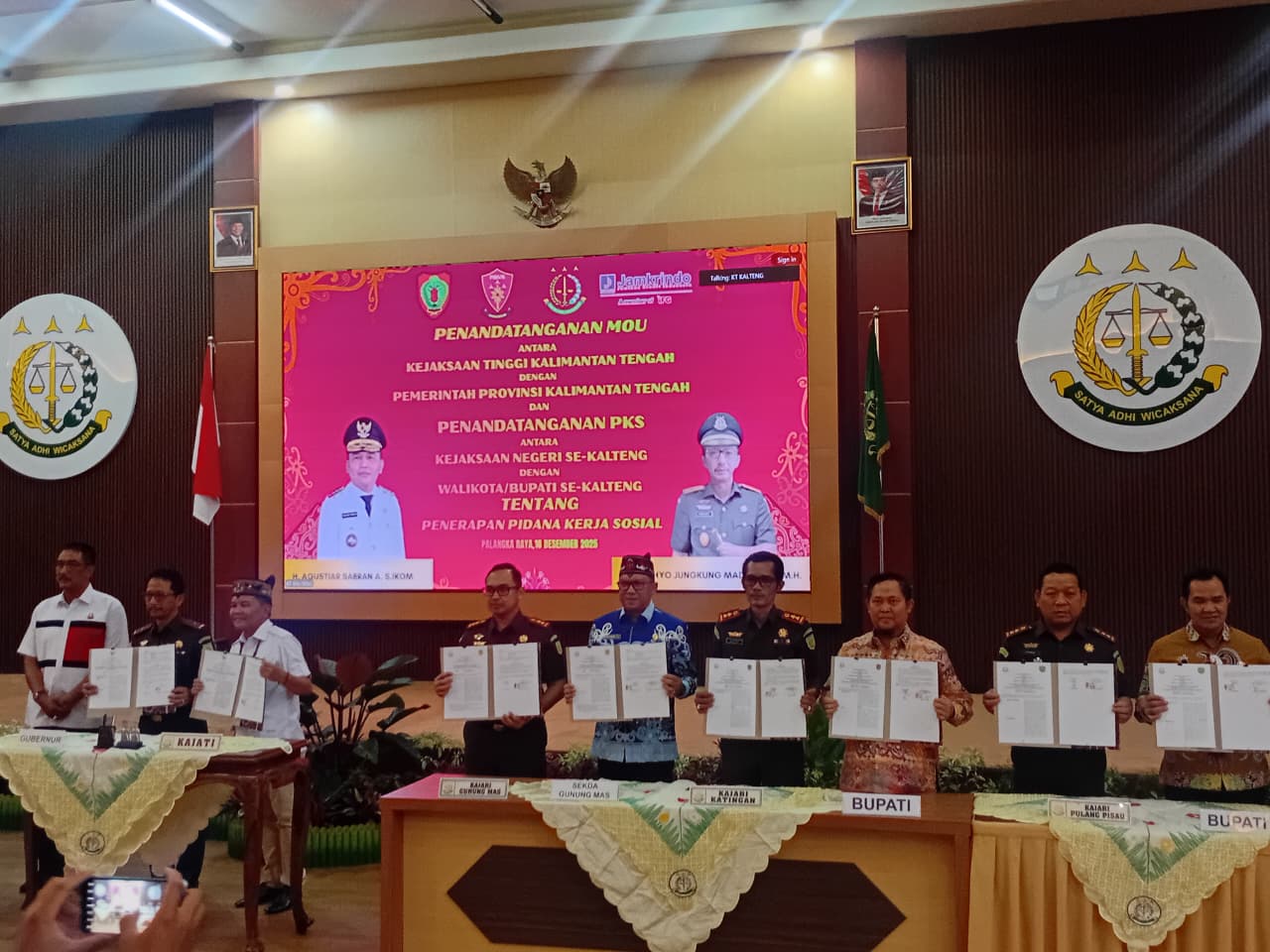 Bupati Katingan Hadiri Penandatanganan MoU dan PKS antara Kejati Kalteng dan Pemerintah Daerah