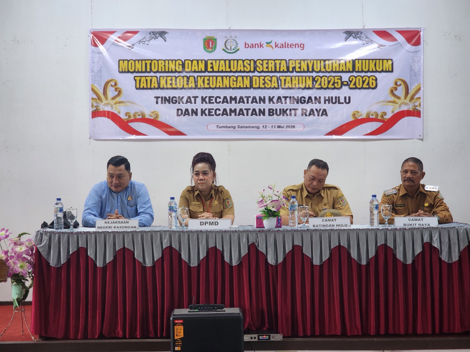 Kepala DPMD Katingan Buka Monev dan Penyuluhan Hukum Tata Kelola Keuangan Desa di Wilayah Kecamatan Katingan Hulu dan Kecamatan Bukit Raya