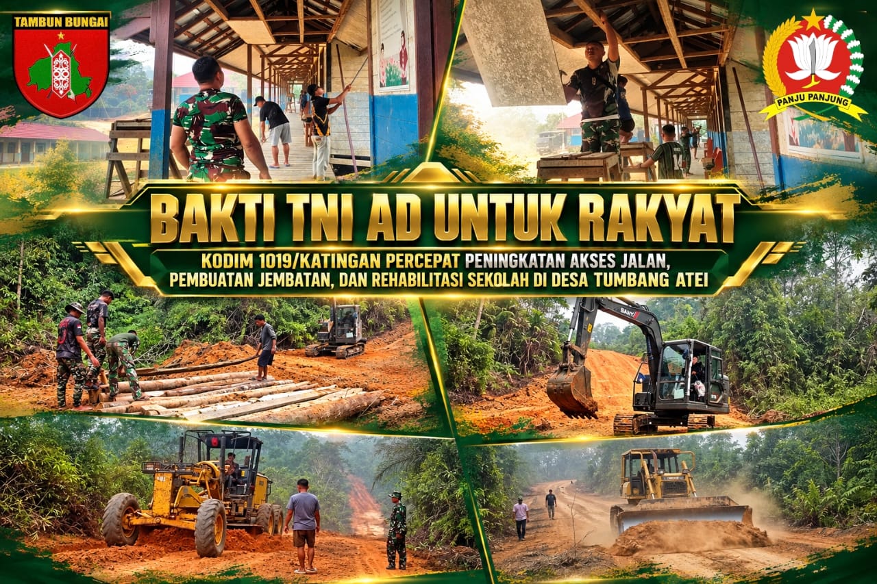 Akses Pedalaman Dibuka, Bakti TNI AD Tingkatkan Jalan dan Bangun Jembatan di Tumbang Atei