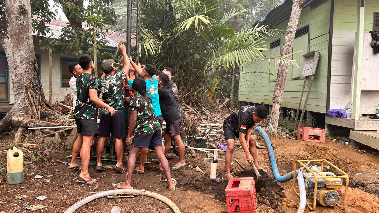 Gotong Royong Bangun Sumur Bor di Posyandu Tumbang Baraoi, Dukung Kebutuhan Air Bersih Warga
