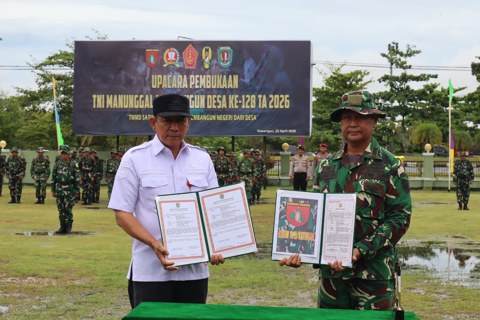 Sekda Katingan Buka TMMD Imbangan ke-128,  Perkuat Sinergi TNI dan Pemerintah Bangun Desa