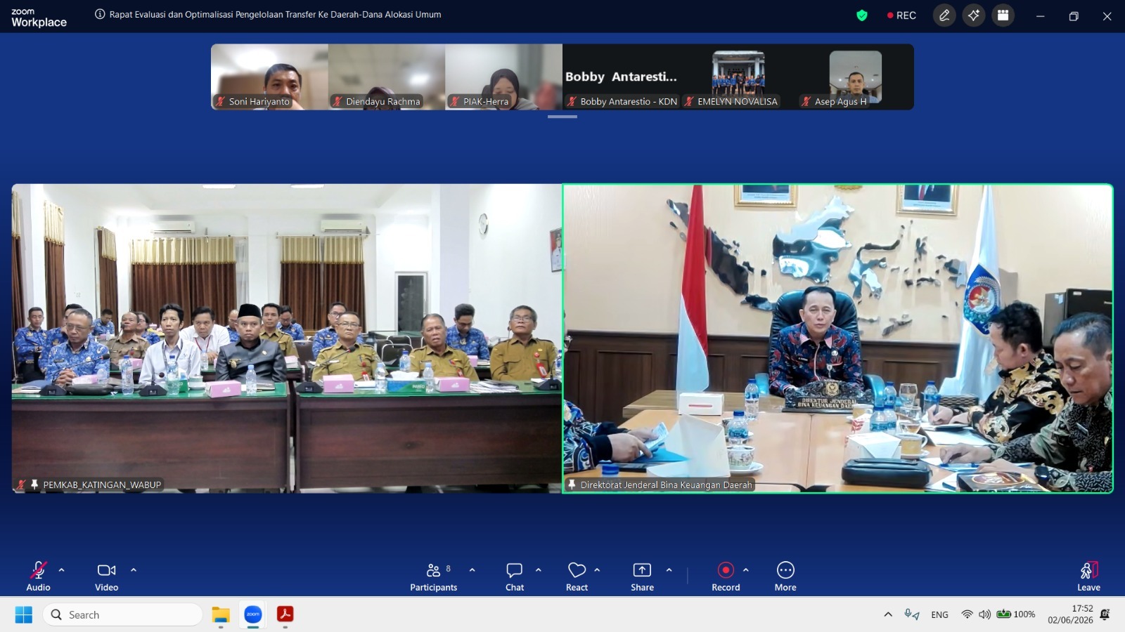 REKONSILIASI DATA BERSAMA PEMERINTAH PUSAT, PEMKAB KATINGAN DORONG OPTIMALISASI KEUANGAN DAERAH